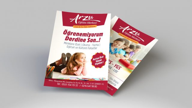 Çekmeköy reklam tasarım ajansı Arzu Eğitim Kurumları Broşür Çalışması